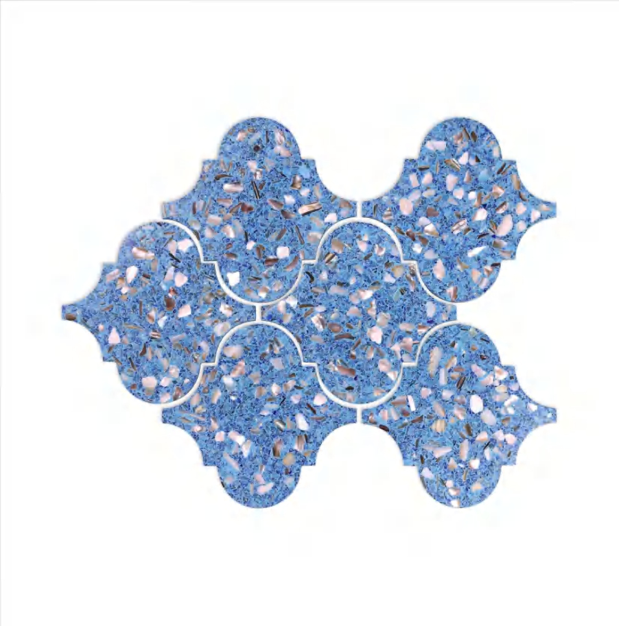 119x129x8mm 199x293mm Artistic - Shaped Terrazzo Cement Mosaic Tiles (YQSFBLK YQSFGR  YQSFBEIGE YQSFWHT YQSFBLU YQSFGRN )