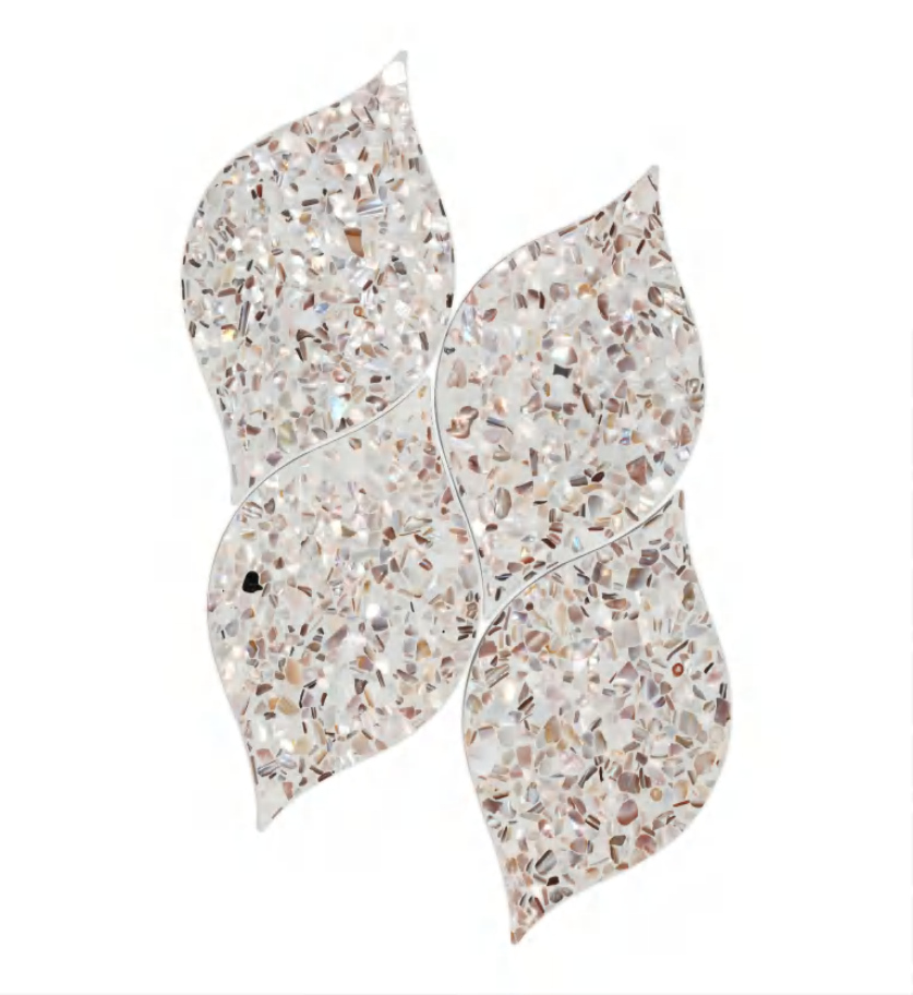 Custom - sized Leaf - Shaped Terrazzo Cement Mosaic Tiles (YQLF001-YQLF004)