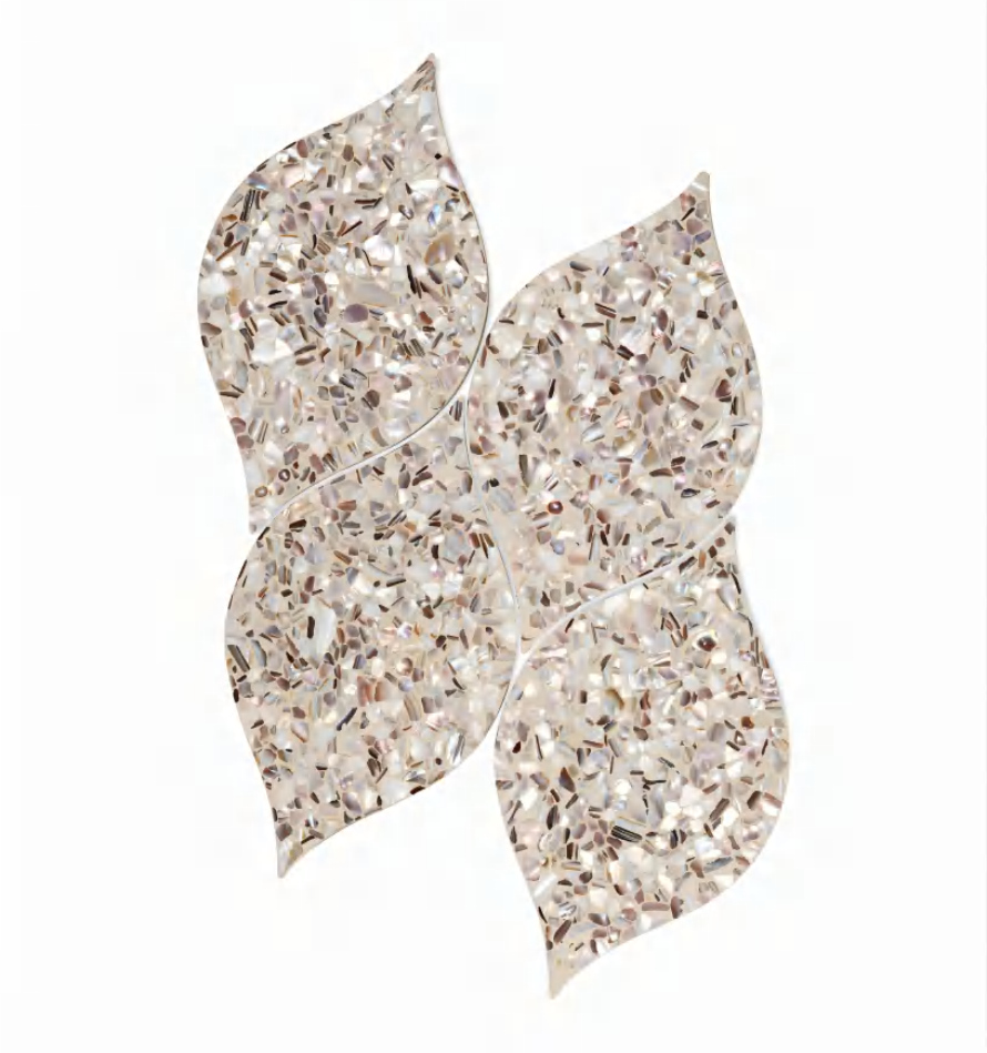 Custom - sized Leaf - Shaped Terrazzo Cement Mosaic Tiles (YQLF001-YQLF004)