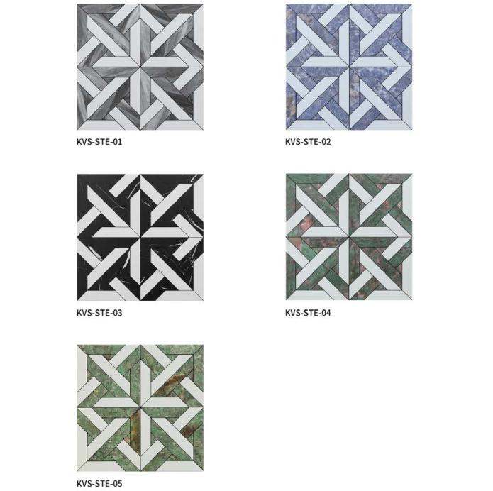 305x305mm Geometric Adhesive Peel - Stick Mosaic Tiles (KVS - PAS - 01/02/03/04/05/06; KVS - STE - 01/02/03/04/05)
