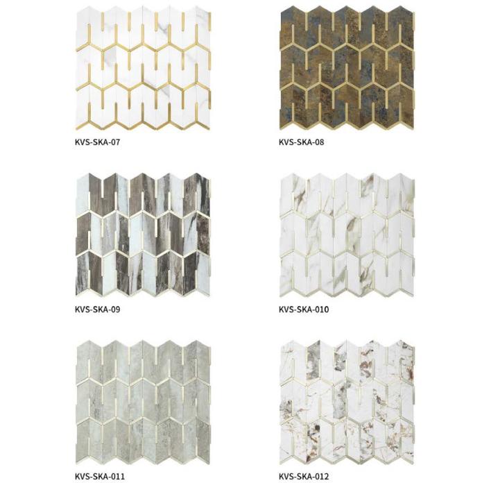 331x282mm Parallelogram Geometric Adhesive Mosaic Tiles (KVS - SKA - 01/02/03/04/05/06/07/08/09/10/11/12)