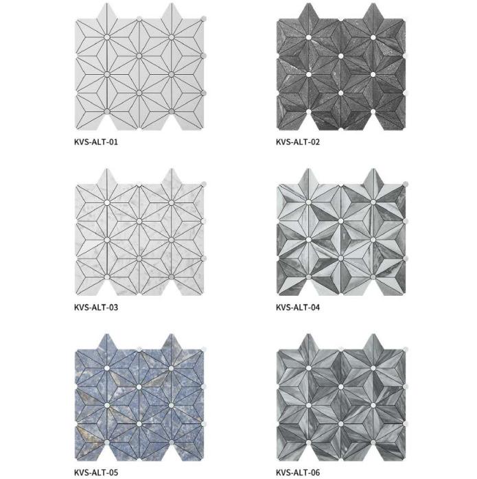 317*275mm Geometric Star - Pattern Adhesive Mosaic Tiles (KVS - ALT - 01/02/03/04/05/06/07/08/09/10/11/12)