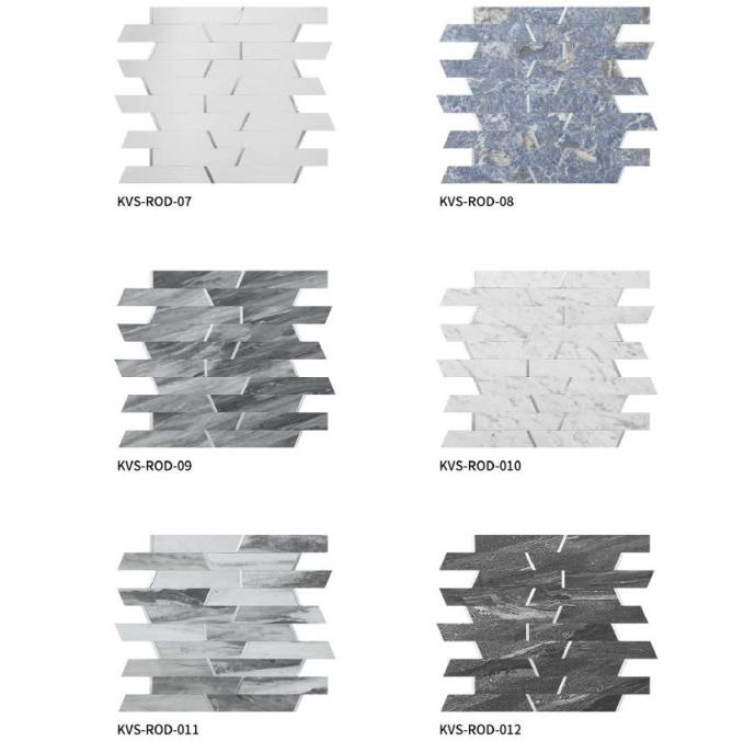 300x300mm Zig - Zag Adhesive Mosaic Tiles (KVS - ROD - 01/02/03/04/05/06/07/08/09/10/11/12)