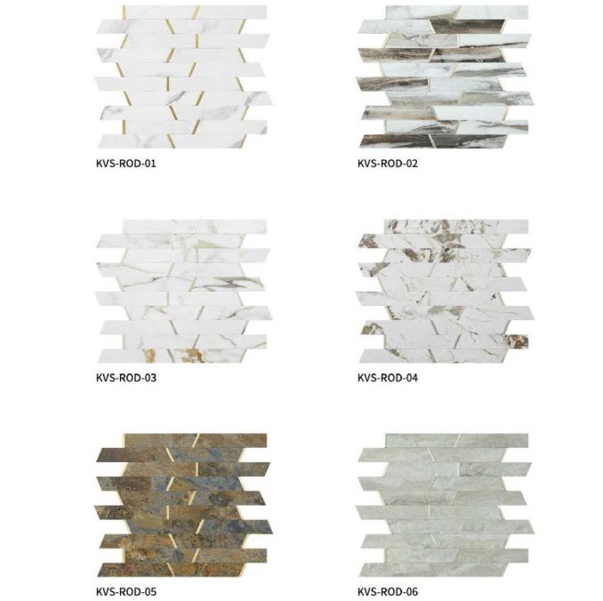 300x300mm Zig - Zag Adhesive Mosaic Tiles (KVS - ROD - 01/02/03/04/05/06/07/08/09/10/11/12)