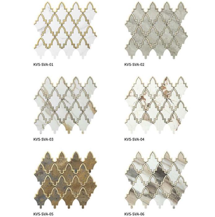 282x240mm Quatrefoil - Pattern Adhesive Mosaic Tiles (KVS - SVA - 01/02/03/04/05/06/07/08/09/10/11/12)