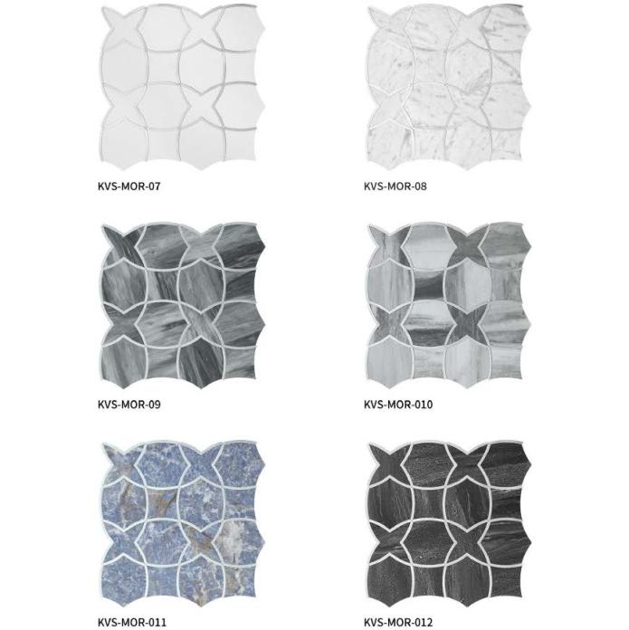 288*288mm Curved Coin- Geometric Adhesive Mosaic Tiles (KVS - MOR - 01/02/03/04/05/06/07/08/09/10/11/12)