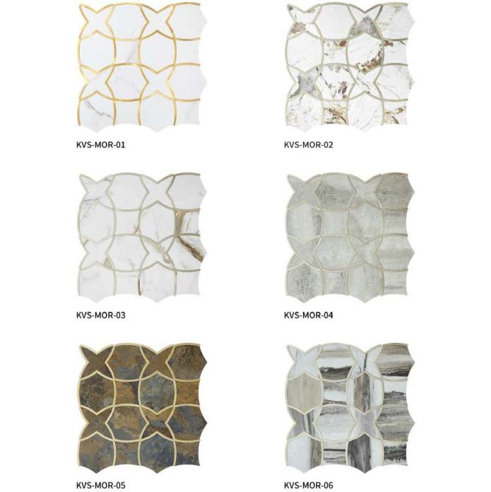 288*288mm Curved Coin- Geometric Adhesive Mosaic Tiles (KVS - MOR - 01/02/03/04/05/06/07/08/09/10/11/12)