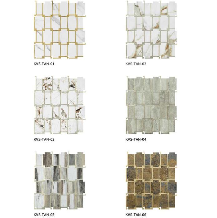 301*340mm Grid Rectangle - Pattern Adhesive Mosaic Tiles (KVS - TAN - 01/02/03/04/05/06/07/08/09/10/11/12)