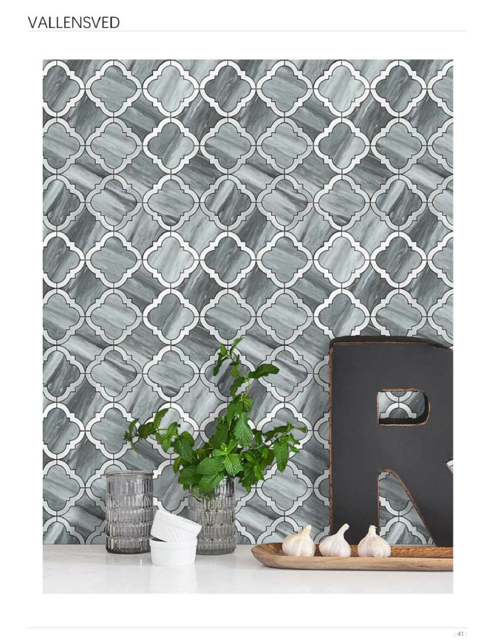 286x286mm Quatrefoil - Lattice Adhesive Mosaic Tiles (KVS - VAL - 07/08/09/10/11/12)