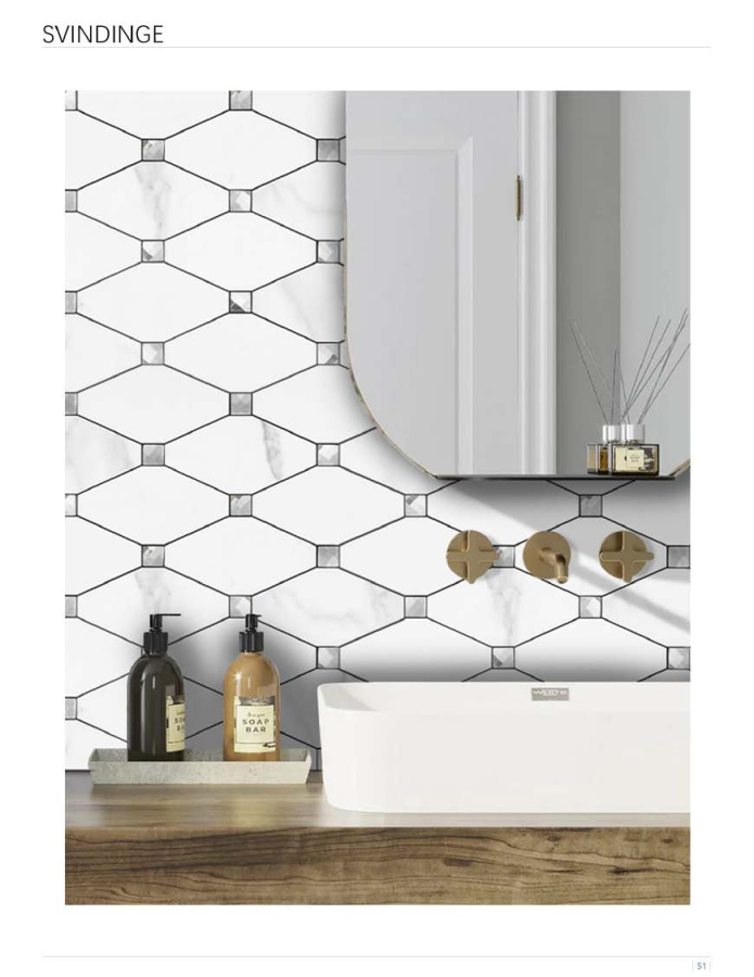 257X300mm Lozenge - Interlock Adhesive Mosaic Tiles (KVS - SVI - 01/02/03/04)