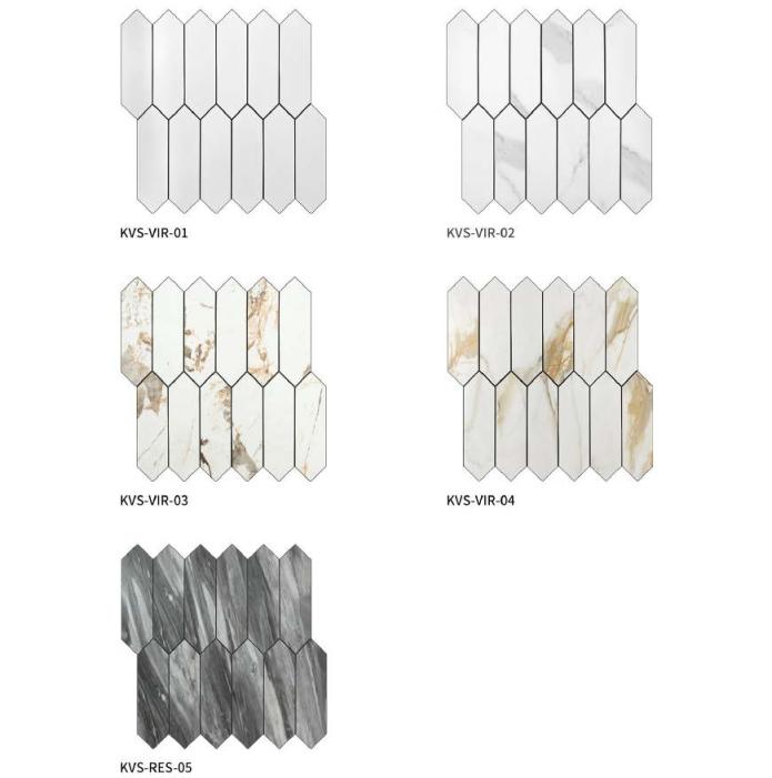300x300mm Hexagonal - Pattern Adhesive Mosaic Tiles (KVS - VIR - 01/02/03/04; KVS - RES - 05)