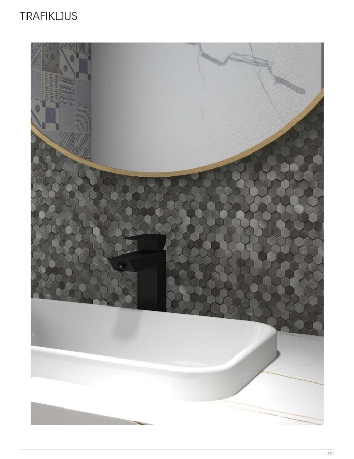 306x307mm Hexagonal - Metallic Adhesive Mosaic Tiles (KVS - TRA - 01/02/03/04)