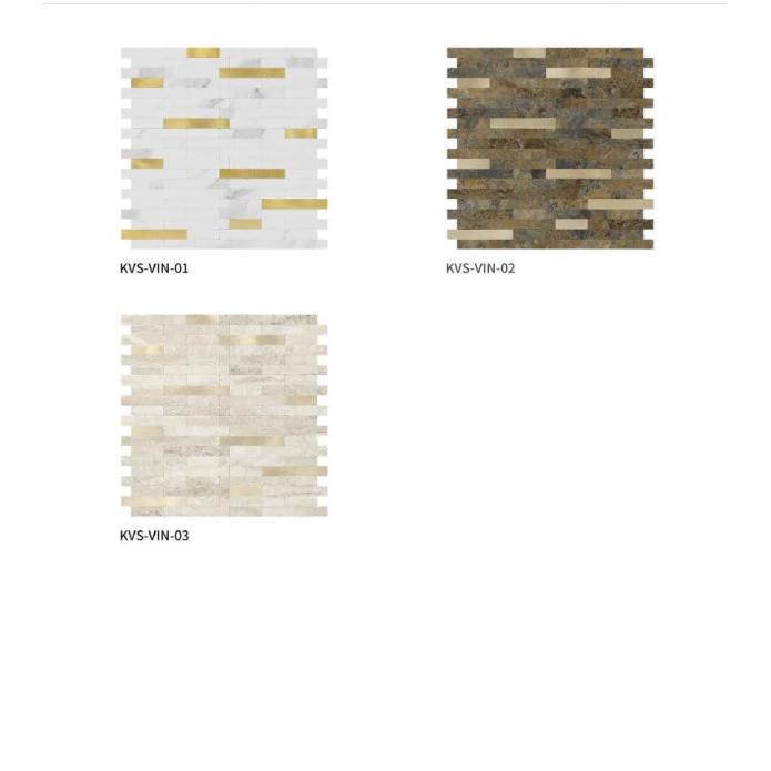 298x292mm Staggered Linear Adhesive Mosaic Tiles (KVS - VIN - 01/02/03)
