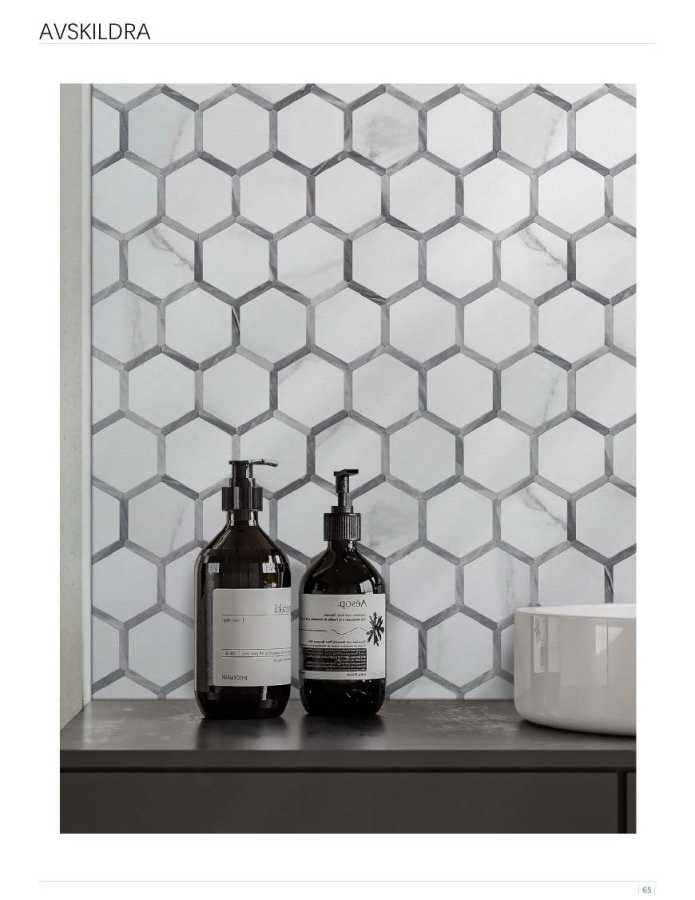 282x271mm Hexagonal - Pattern Adhesive Mosaic Tiles (KVS - AVS - 01/02/03/04/05/06)