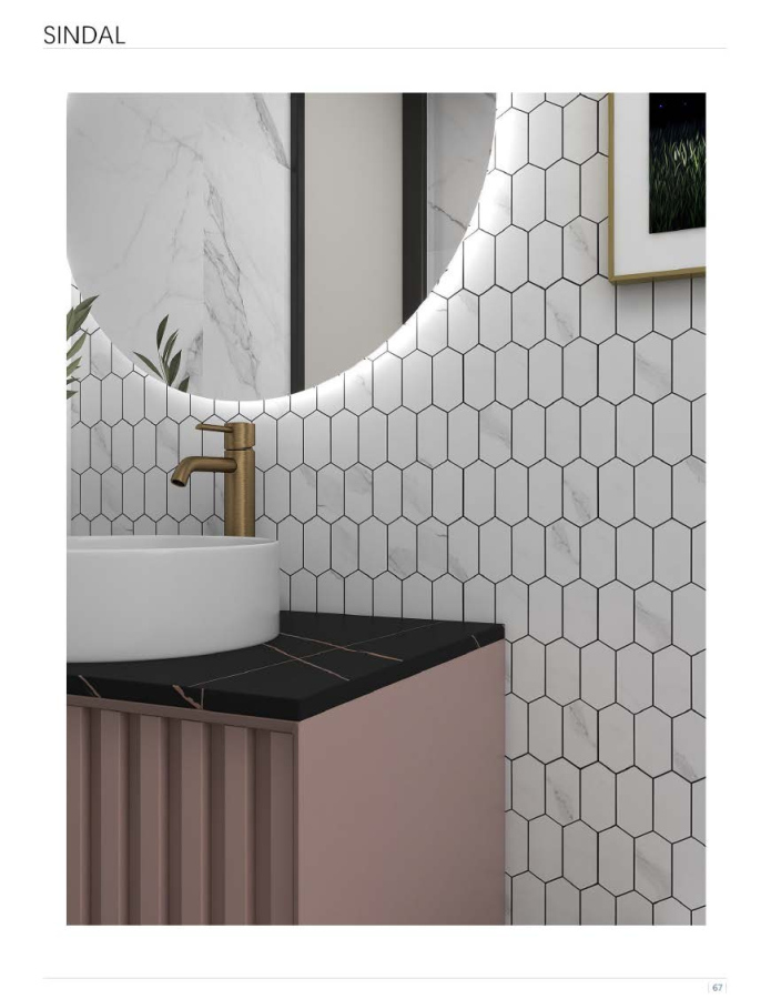 294x297 mm Hexagonal Adhesive Mosaic Tiles (KVS - SIN - 01/02/03/04/05/06)