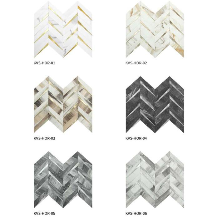 308x247 mm Herringbone - Pattern Adhesive Mosaic Tiles (KVS - KLA - 01/02/03/04/05/06; KVS - HOR - 01/02/03/04/05/06)