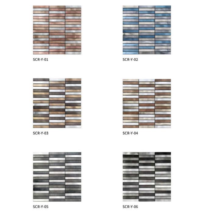 298x294 mm Linear - Striped Adhesive Mosaic Tiles (SCR - YA - 01/02/03/04/05/06; SCR - Y - 01/02/03/04/05/06)