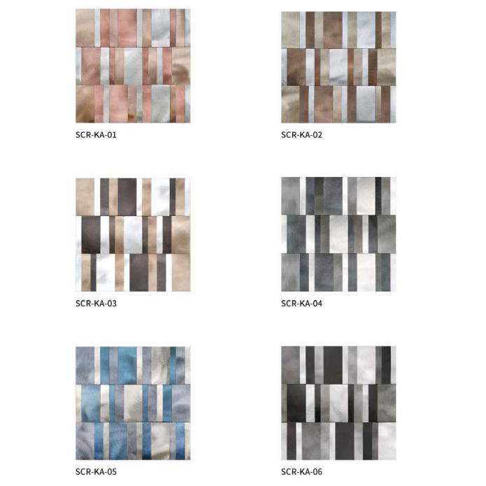 303x292 mm Linear Stacked - Strip Adhesive Mosaic Tiles (SCR - KB - 01/02/03/04/05/06; SCR - KA - 01/02/03/04/05/06)