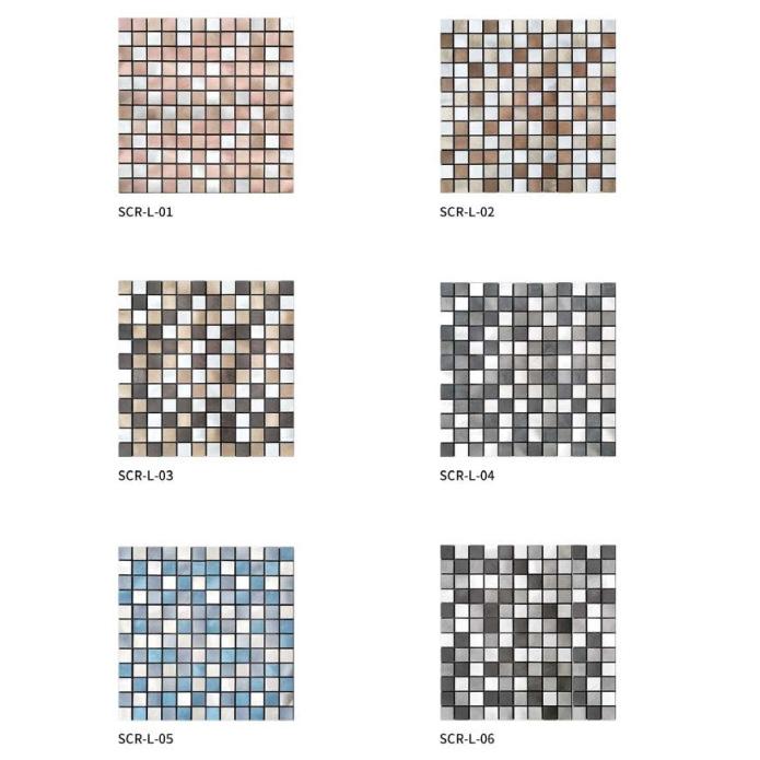 305x305 mm Checkered - Square Adhesive Mosaic Tiles (SCR - LA - 01/02/03/04/05/06; SCR - L - 01/02/03/04/05/06)