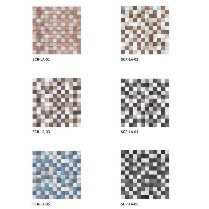 305x305 mm Checkered - Square Adhesive Mosaic Tiles (SCR - LA - 01/02/03/04/05/06; SCR - L - 01/02/03/04/05/06)