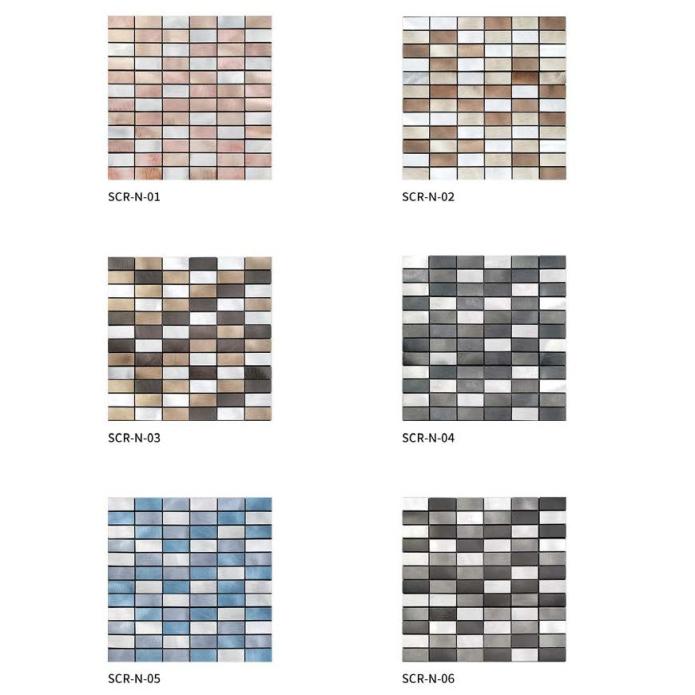 298x298 mm Checkered - Square Adhesive Mosaic Tiles (SCR - NA - 01/02/03/04/05/06; SCR - N - 01/02/03/04/05/06)