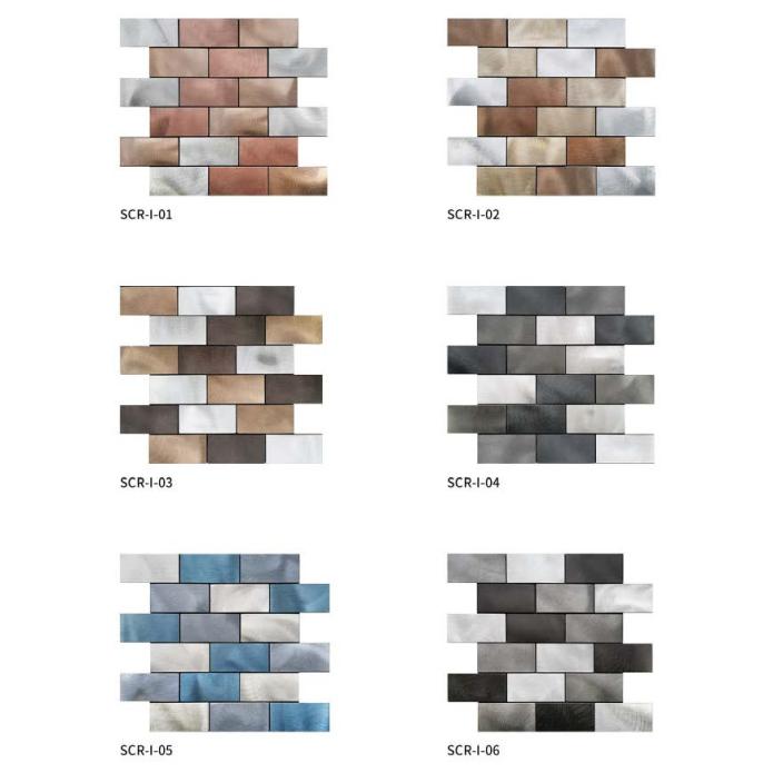 298x298 mm Linear Staggered - Brick Adhesive Mosaic Tiles (SCR - I - 01/02/03/04/05/06; SCR - IA - 01/02/03/04/05/06)