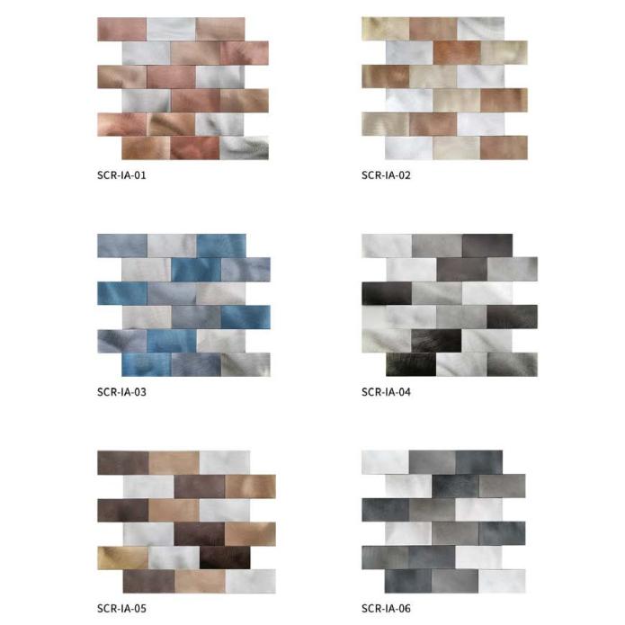 298x298 mm Linear Staggered - Brick Adhesive Mosaic Tiles (SCR - I - 01/02/03/04/05/06; SCR - IA - 01/02/03/04/05/06)