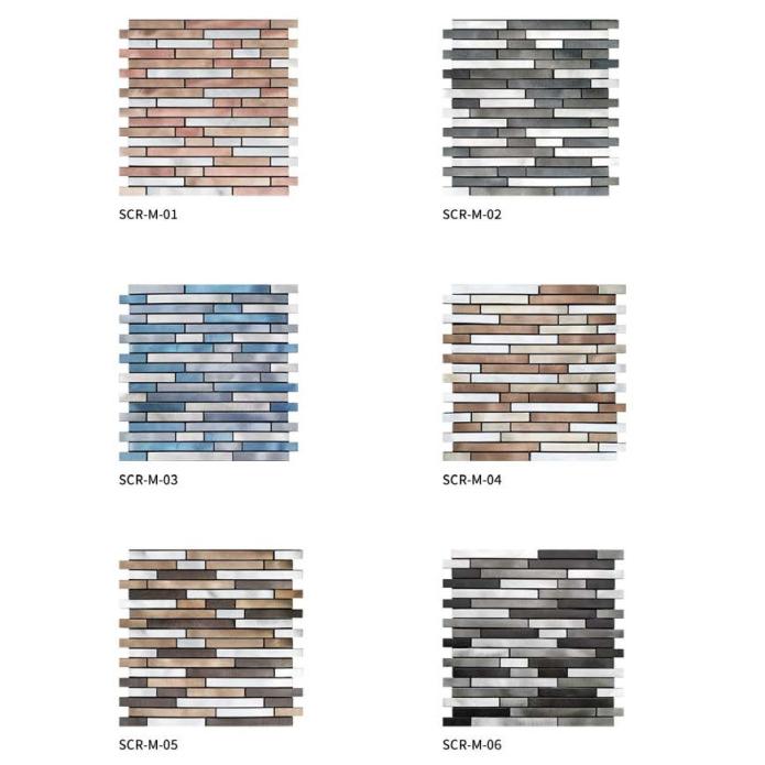 298x294 mm Linear Staggered - Strip Adhesive Mosaic Tiles (SCR - MA - 01/02/03/04/05/06; SCR - M - 01/02/03/04/05/06)