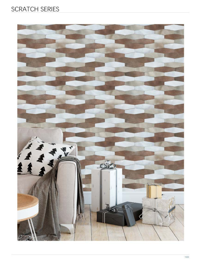 255x297 mm Hexagonal Staggered - Row Adhesive Mosaic Tiles (SCR - V - 01/02/03/04/05/06; SCR - VA - 01/02/03/04/05/06)