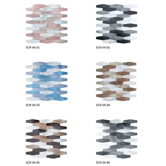 255x297 mm Hexagonal Staggered - Row Adhesive Mosaic Tiles (SCR - V - 01/02/03/04/05/06; SCR - VA - 01/02/03/04/05/06)