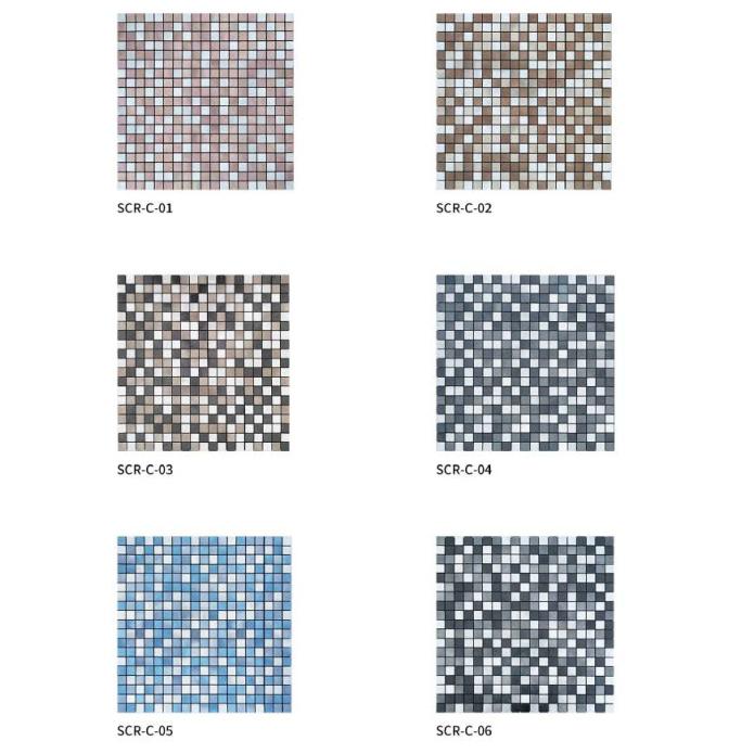 302x302 mm Pixelated - Square Adhesive Mosaic Tiles (SCR - C - 01/02/03/04/05/06; SCR - CA - 01/02/03/04/05/06)