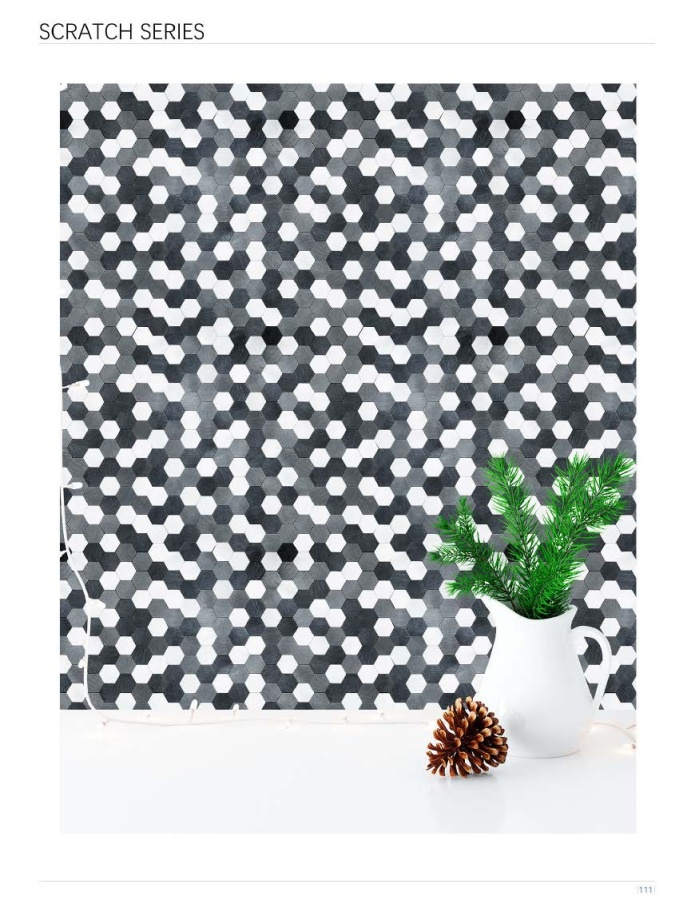 305x290 mm Hexagonal Honeycomb- Pattern Adhesive Mosaic Tiles (SCR - BA - 01/02/03/04/05/06; SCR - B - 01/02/03/04/05/06)