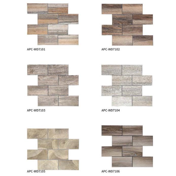 375x300 mm Staggered - Brick Texture Adhesive Mosaic Tiles (SPC - DM - 489807/489808/489809; APC - WD7101/WD7102/WD7103/WD7104/WD7105/WD7106)