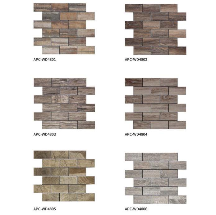 375x300 mm Staggered - Brick Texture Adhesive Mosaic Tiles (SPC - DM - 489807/489808/489809; APC - WD7101/WD7102/WD7103/WD7104/WD7105/WD7106)