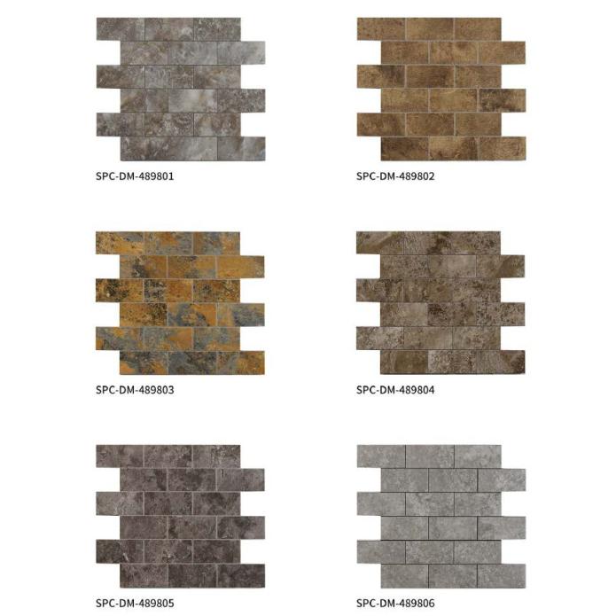 375x300 mm Staggered - Brick Texture Adhesive Mosaic Tiles (SPC - DM - 489807/489808/489809; APC - WD7101/WD7102/WD7103/WD7104/WD7105/WD7106)