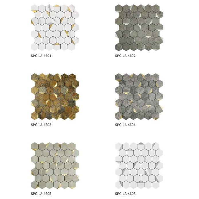 298x296 mm Hexagonal - Pattern Adhesive Mosaic Tiles (SPC - LA - 4601/4602/4603/4604/4605/4606/4607/4608/4609/4610/4611/4612)