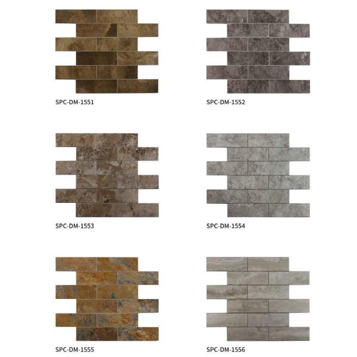 300x300 mm Staggered - Brick Stone - Texture Adhesive Mosaic Tiles (SPC - DM - 1551/1552/1553/1554/1555/1556/1557/1558/1559)