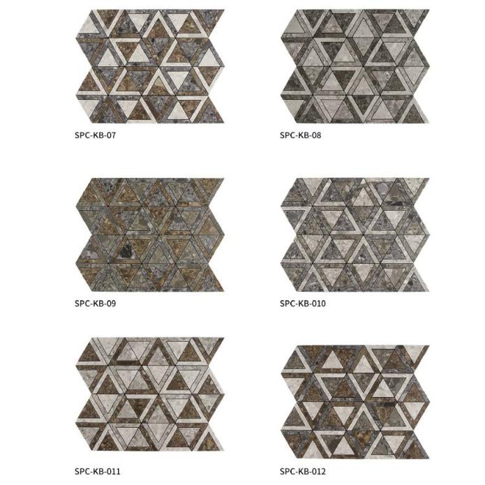 333x288 mm Geometric Triangular - Patchwork Adhesive Mosaic Tiles (SPC - KB - 01/02/03/04/05/06/07/08/09/010/011/012)
