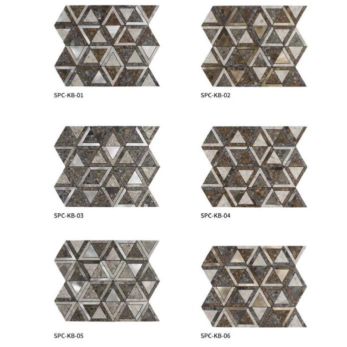 333x288 mm Geometric Triangular - Patchwork Adhesive Mosaic Tiles (SPC - KB - 01/02/03/04/05/06/07/08/09/010/011/012)