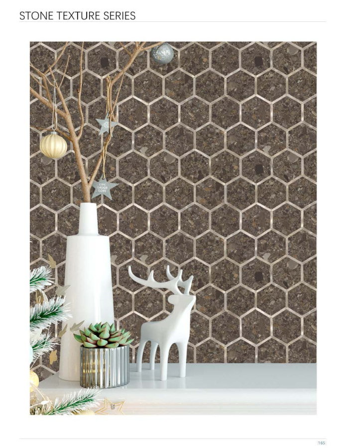 305x290 mm Hexagonal Stone - Texture Adhesive Mosaic Tiles (SPC - LX - 01/02/03/04/05/06/07/08)