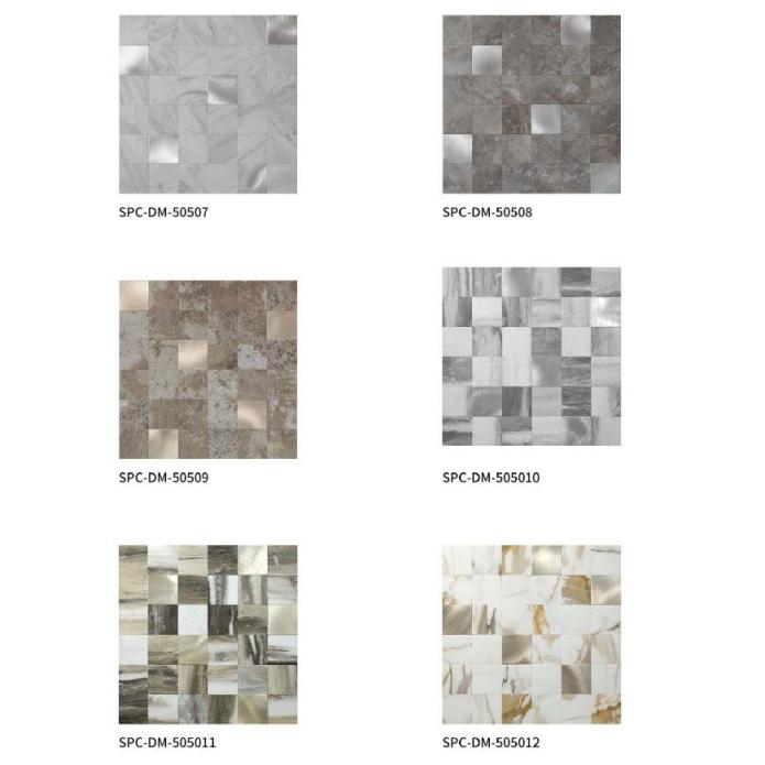 305x305 mm Square - Patchwork Stone & Metallic Adhesive Mosaic Tiles (SPC - DM - 50507/50508/50509/505010/505011/505012)