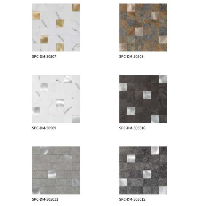 305x305 mm Square - Patchwork Stone & Metallic Adhesive Mosaic Tiles (SPC - DM - 50507/50508/50509/505010/505011/505012)
