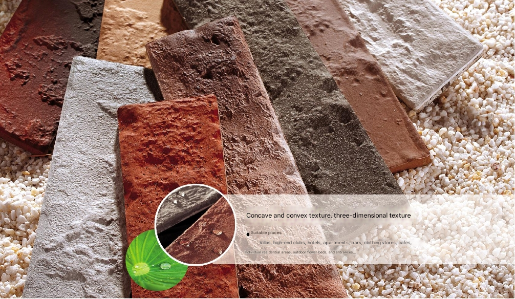 60x230mm Textured Cultural Brick Tiles Color - Changing Kiln Series（8601-8620）