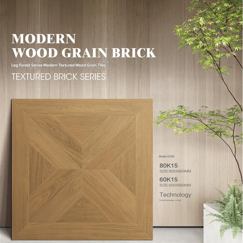 800x800mm & 600x600mm Modern Wood - Grain Patterned Tiles | Models: 80K15, 60K15