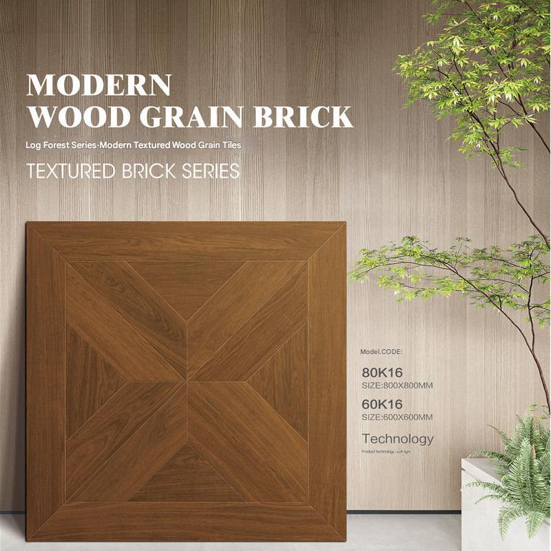 800x800mm & 600x600mm Modern Wood - Grain Patterned Tiles | Models: 80K16, 60K16