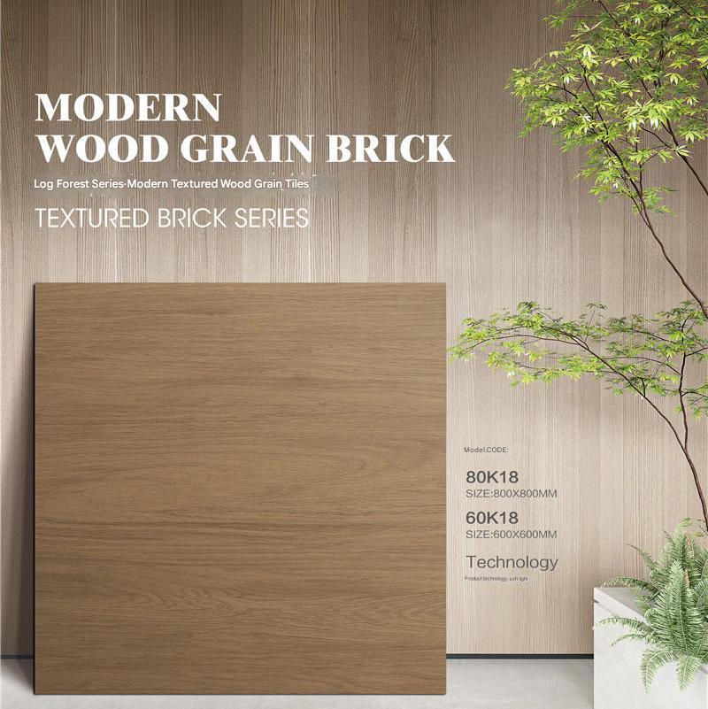 800x800mm & 600x600mm Modern Wood - Grain Textured Tiles | Models: 80K18, 60K18
