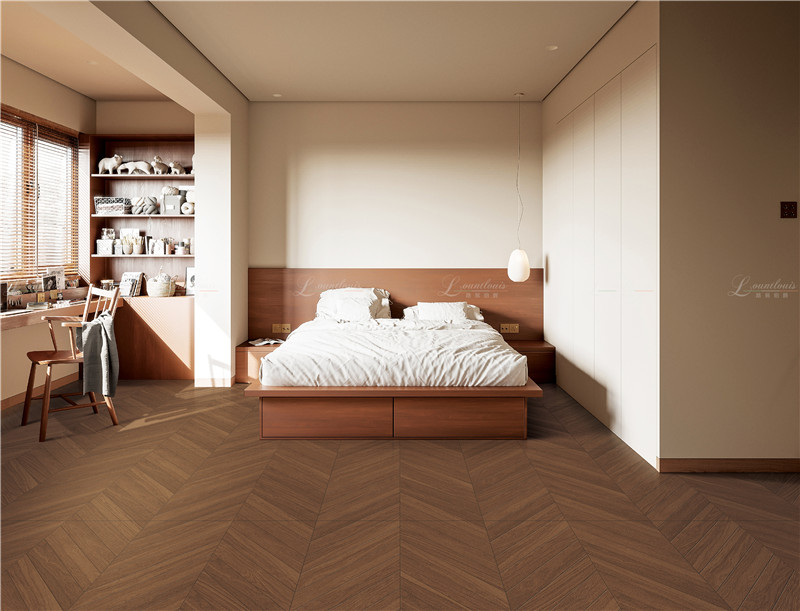 800x800mm & 600x600mm Herringbone Wood - Grain Textured Tiles | Models: 80K43, 60K43