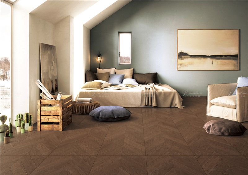 800x800mm & 600x600mm Herringbone Wood - Grain Textured Tiles | Models: 80K45, 60K45