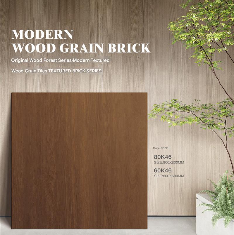 800x800mm & 600x600mm Modern Wood - Grain Textured Tiles | Models: 80K46, 60K46