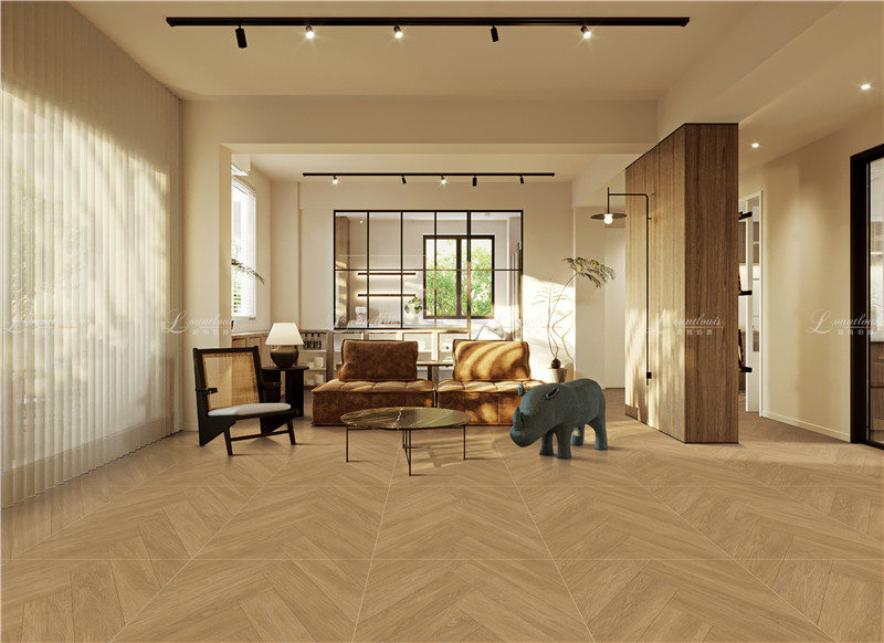 800x800mm & 600x600mm Herringbone Wood - Grain Textured Tiles | Models: 80K48, 60K48